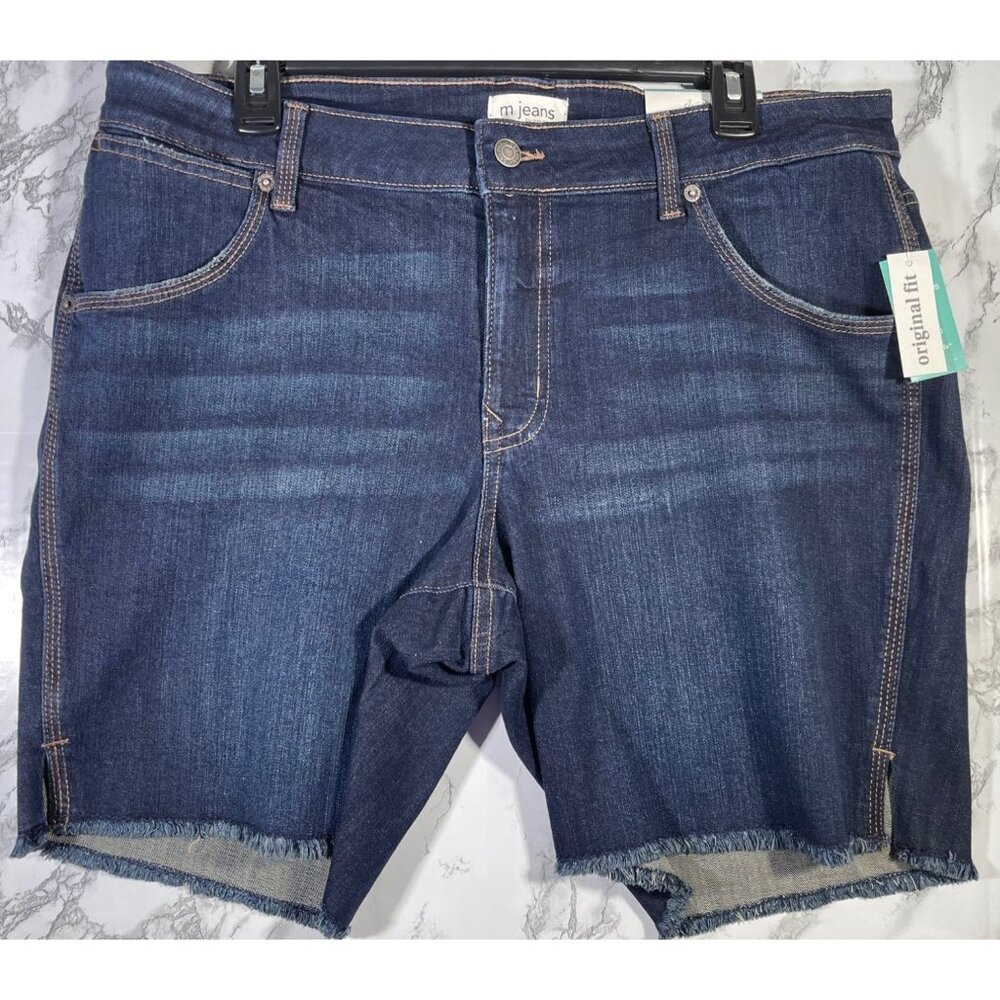 M Jeans By Maurices Womens Classic 8" Bermuda Shorts 16W Original Fit Mid Rise S